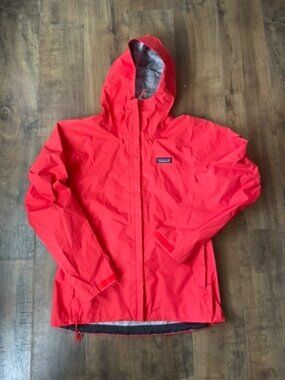 Patagonia Womens H2No Rain Jacket Red Hooded Waterproof Shell Coat